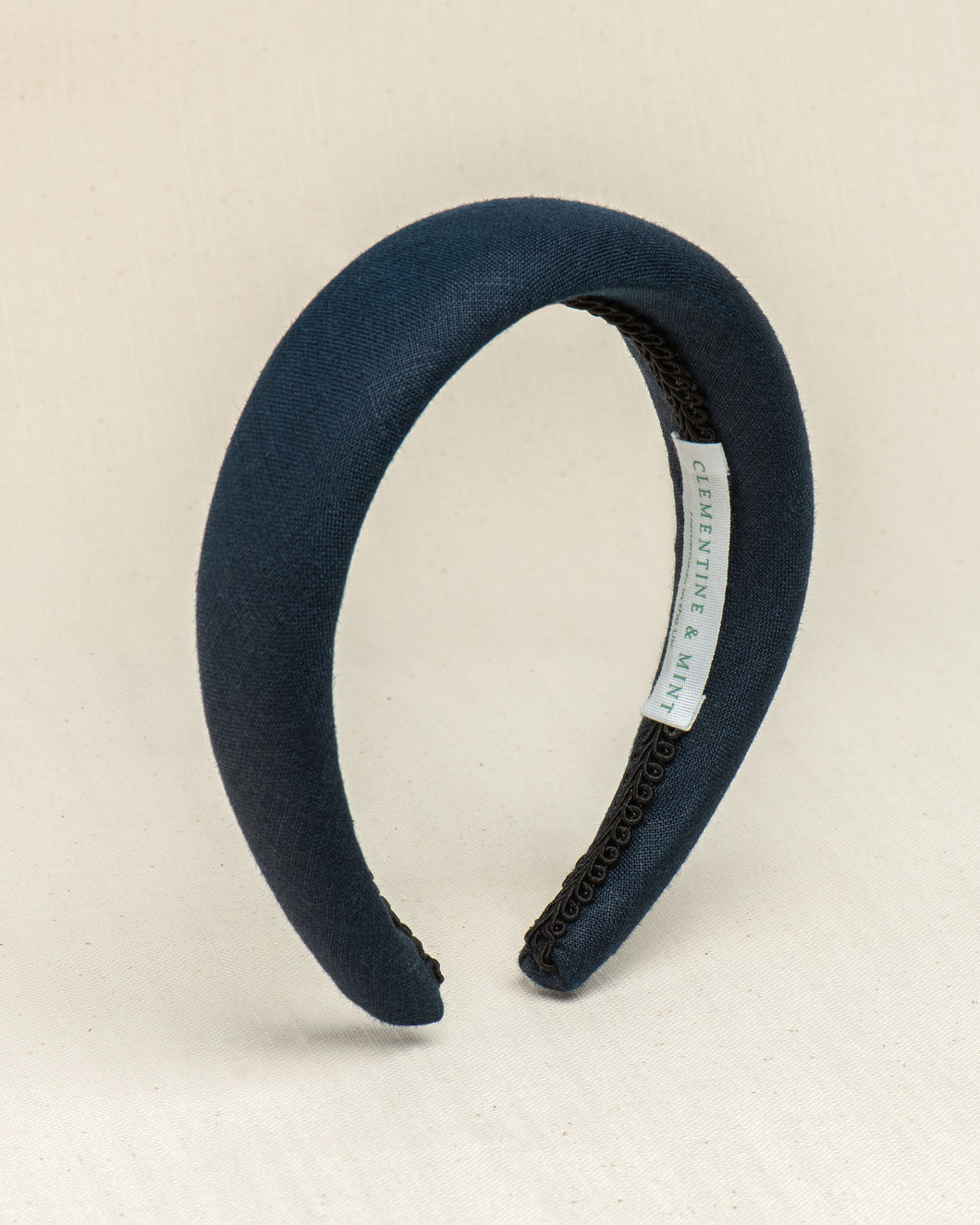 THE NAVY BLUE LINEN SLIM HEADBAND