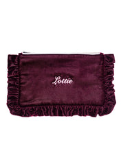 Load image into Gallery viewer, The Merlot Velvet Ruffled Pouch
