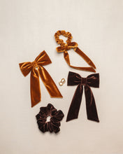 Load image into Gallery viewer, brown-velvet-hair-bow
