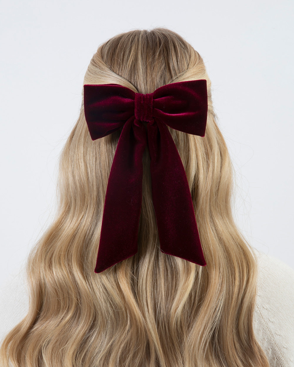 THE BURGUNDY VELVET CLASSIC BOW