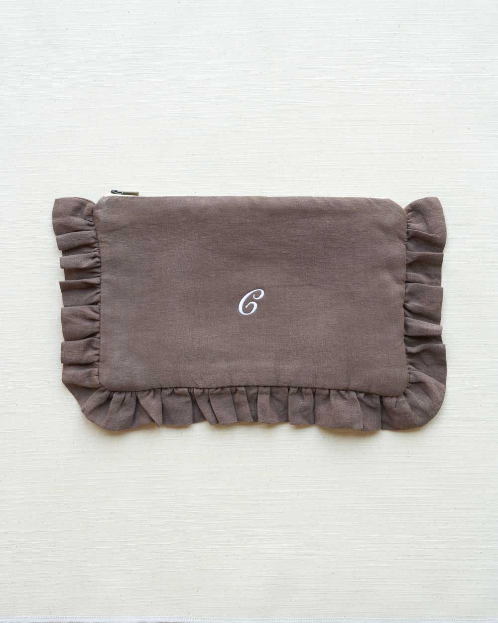 The Mocha Ruffled Pouch