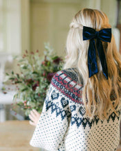 Load image into Gallery viewer, THE NAVY VELVET CLASSIC BOW
