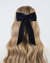 Load image into Gallery viewer, THE NAVY VELVET CLASSIC BOW
