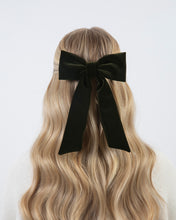 Load image into Gallery viewer, THE OLIVE GREEN VELVET CLASSIC BOW
