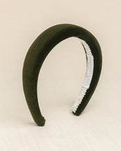 Load image into Gallery viewer, THE OLIVE GREEN VELVET HEADBAND
