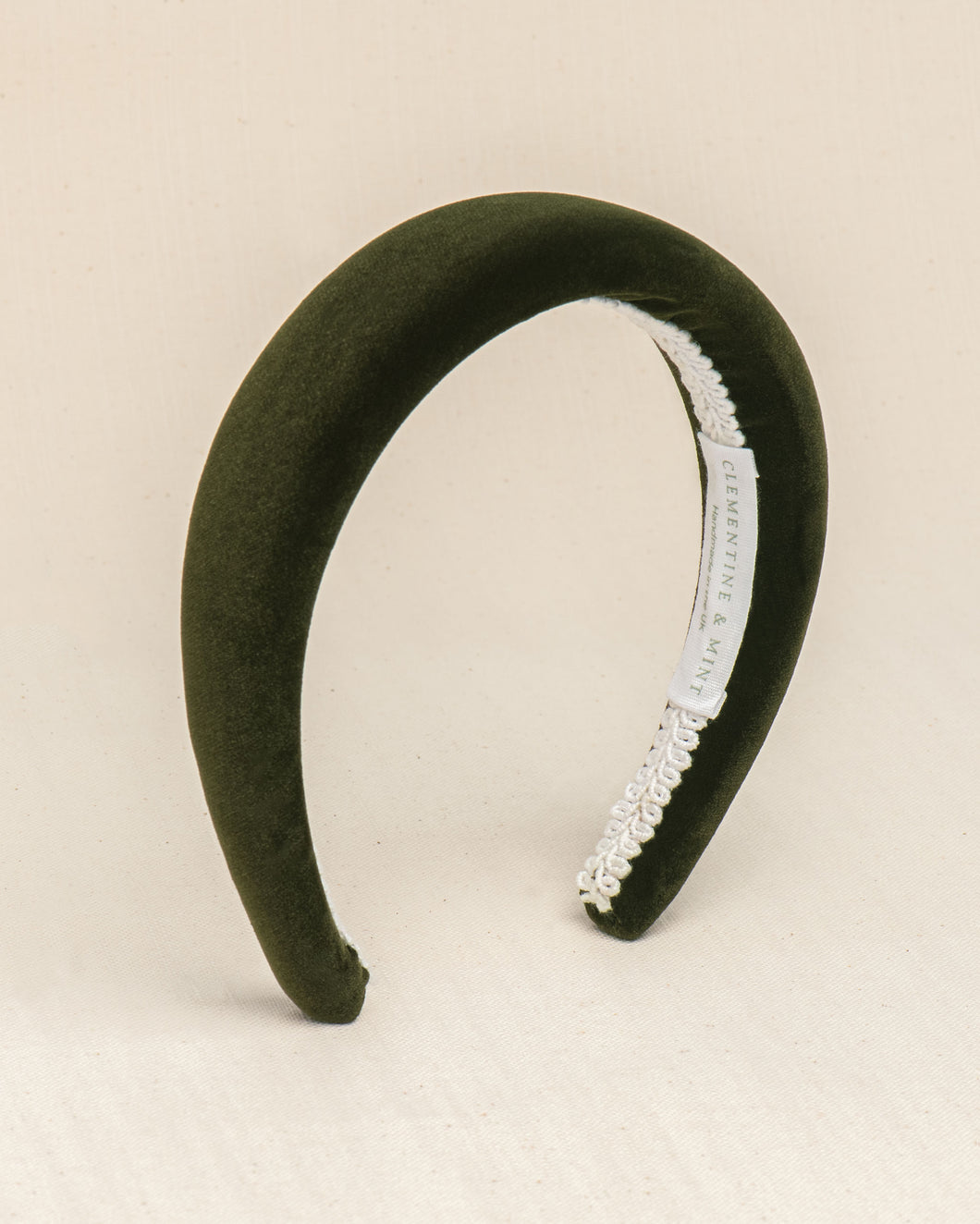 THE OLIVE GREEN VELVET HEADBAND