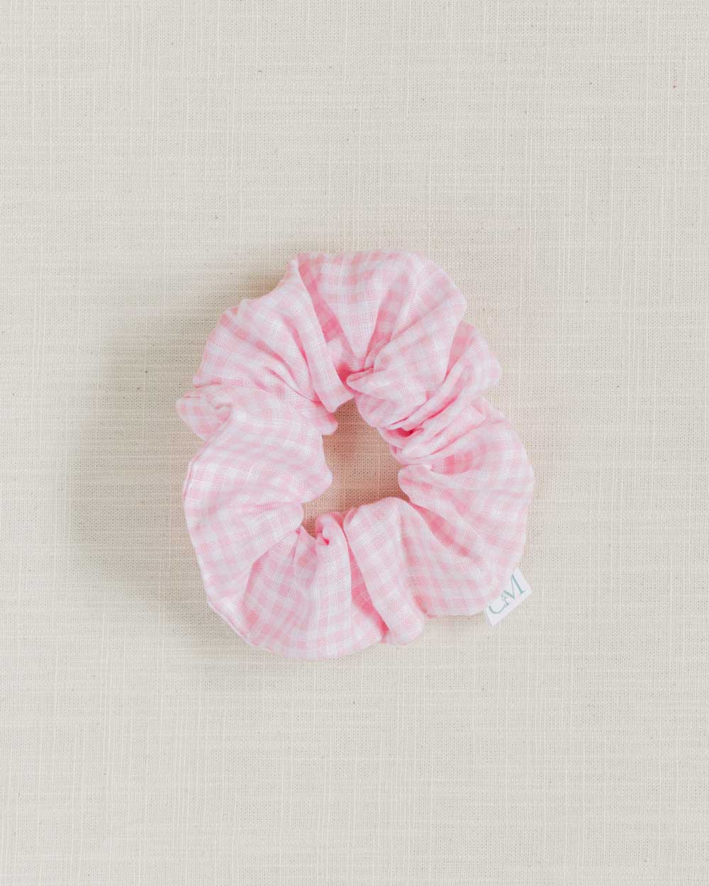 THE PINK GINGHAM SCRUNCHIE