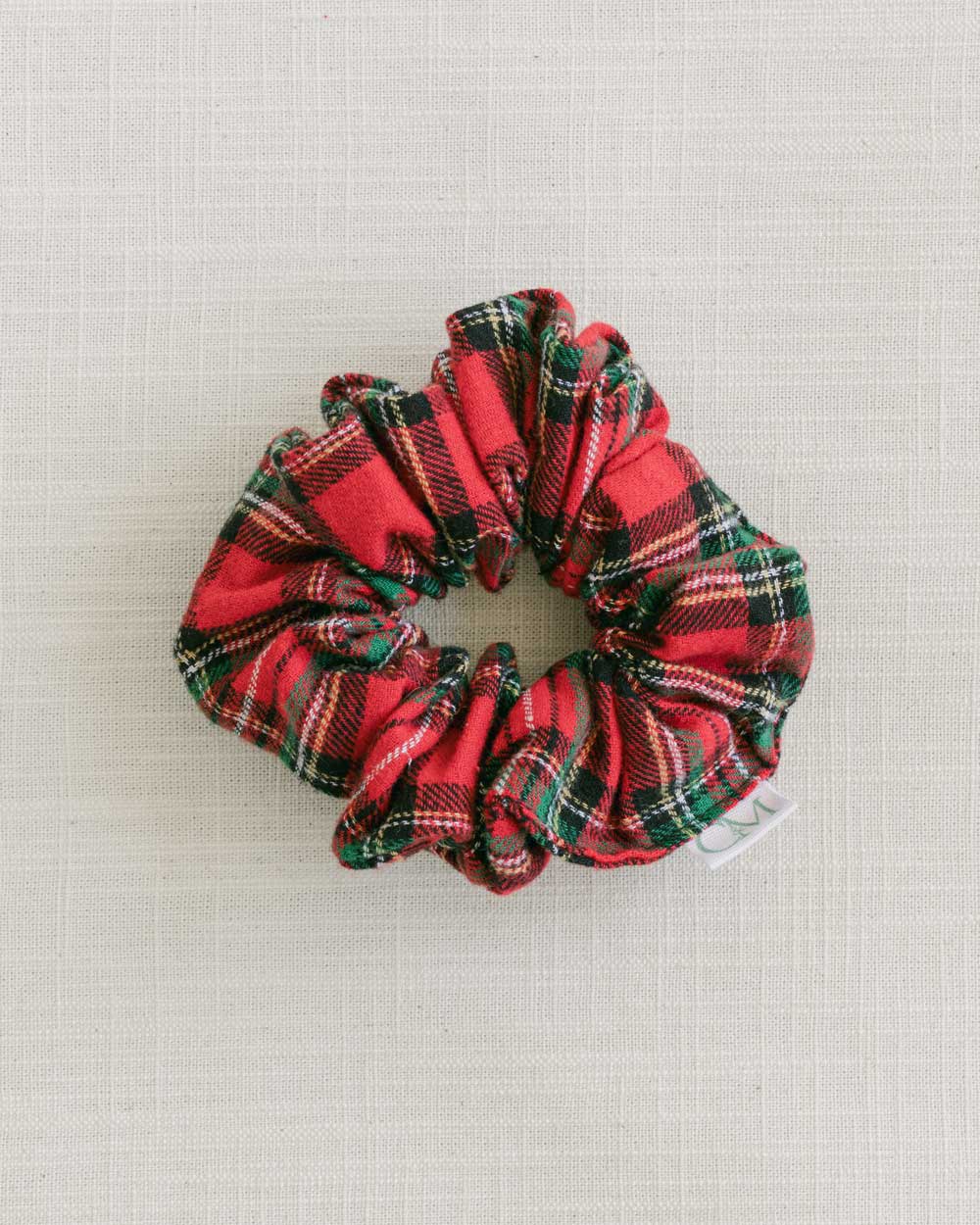 THE RED TARTAN SCRUNCHIE